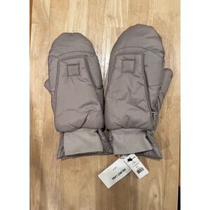 Helmut Lang Puffer Mittens Light Gray Warm